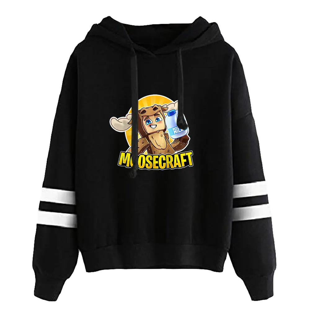 MooseCraft Hoodie Unisex Pocketless Parallel Bars Sleeve Sweatshirt Men Women Hooded Pullover Casual Style Clothes