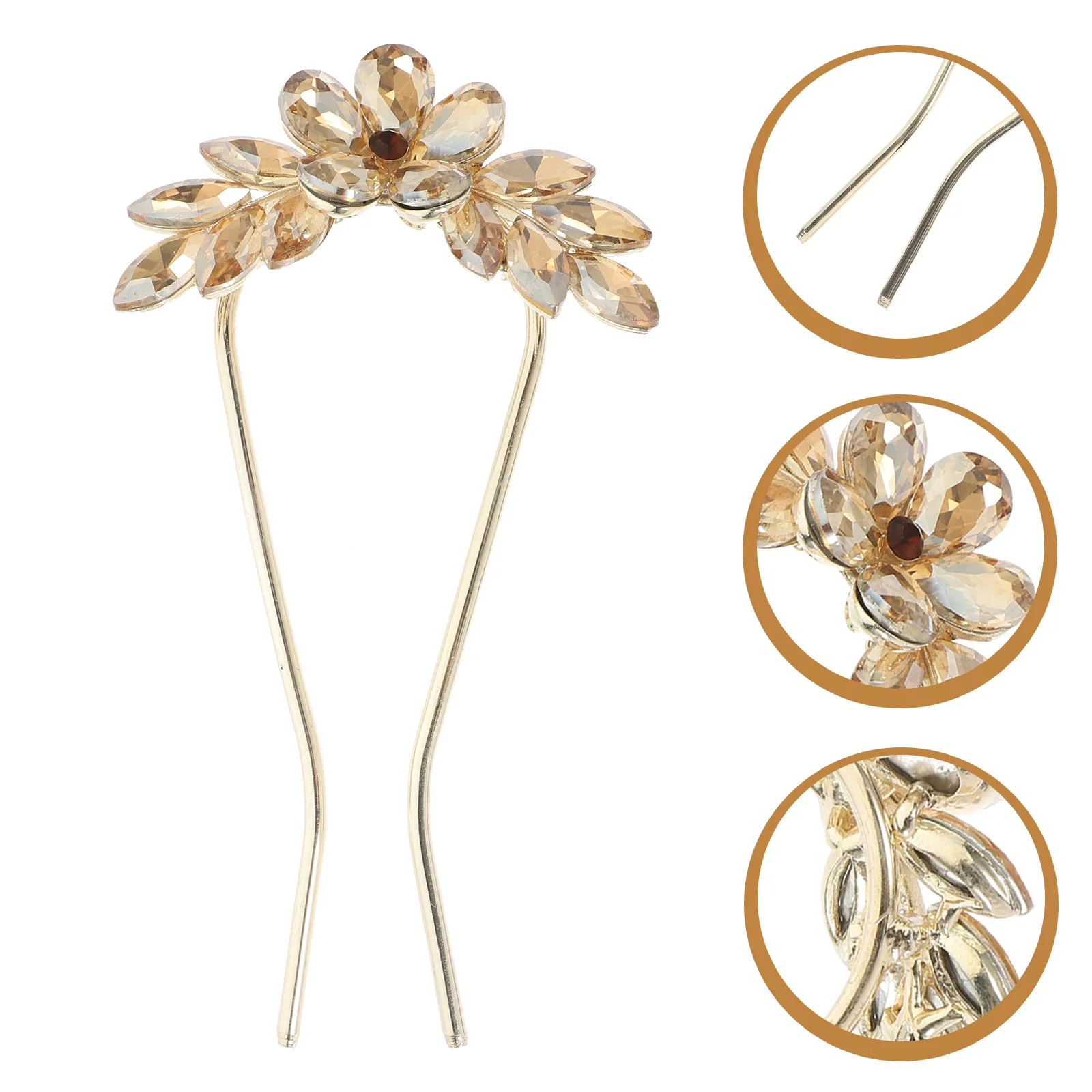 

Rhinestone Hair Accessories Pins Women Wedding Clips Buns Hairstyles Bridal Snap
