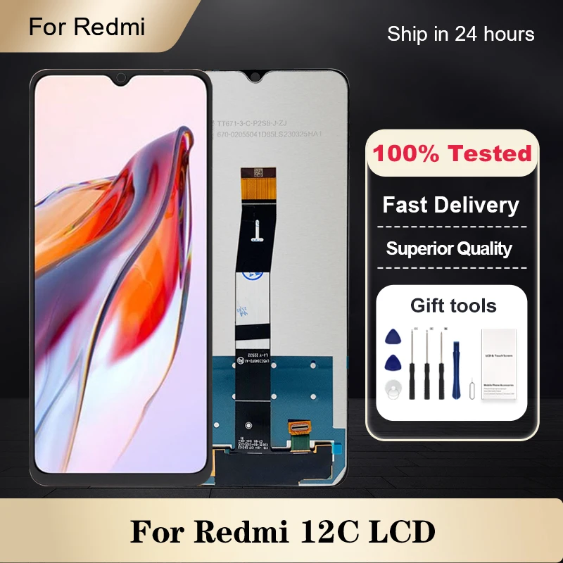 

1Pcs 6.71 Inch For Xiaomi Redmi 12C Lcd Touch Panel Screen Digitizer Assembly 22120RN86G Display Free Shipping With Tools