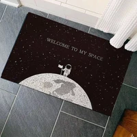 cartoon astronaut planet welcome floor mat carpet entrance doormat living room kitchen anti slip floor rug bathroom hallway mats