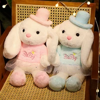 cute ballerina rabbit doll wearing hat little white rabbit plush toy for friends birthday gift