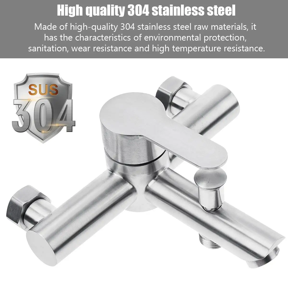 Смеситель для воды с настенным креплением тройной клапан из нержавеющей стали 304