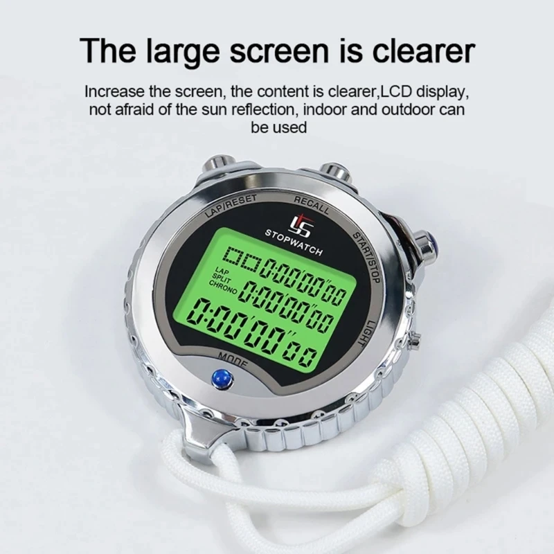 

831C Digital Stopwatch with Clock Calendar Alarm, Shockproof Stopwatch for Training