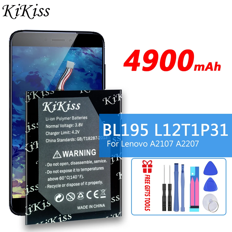 

4900mAh 3.7V L12T1P31 For Lenovo A2 R6907 BL195 A2107 A2107A A2207 A2207A-H Battery