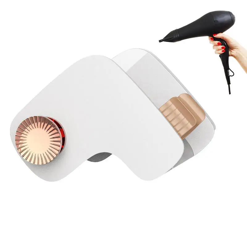 

Wall-Mounted Hair Dryer Rack New Upgrade Nails-Free Glue Blow Dryer Holder Rack Punch-free Hairdryer Holder Compatible With Most