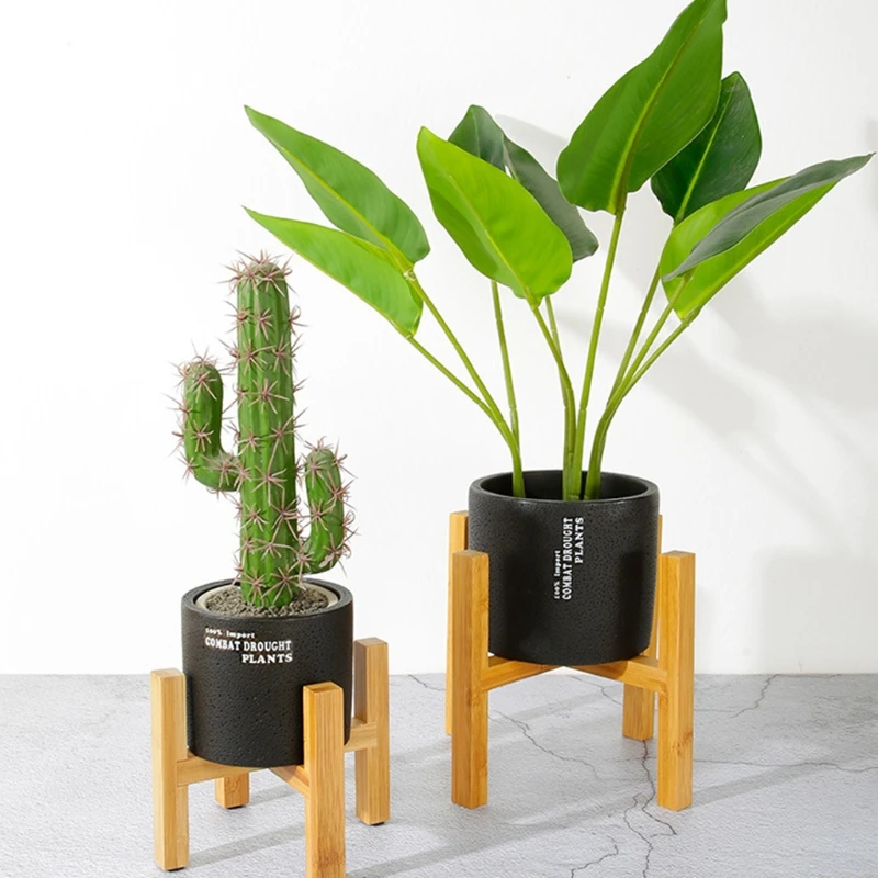 

Wood Four-legged Flower Pot Holder Plant and Succulent Flower Pot Base Display Stand Home Garden Patio Decoration Shelf New