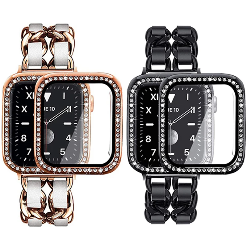 Women Handmade Stainless Steel Chain Jewelry Bracelet For Apple Watch Band 38/42/40/44/45/49mm iWatch Series 8/Ultra/7 65432/SE