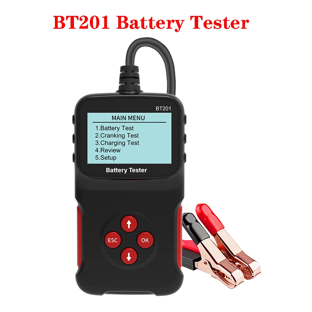 

BT201 Battery Tester Auto Car Scanner Support 6 Languages Diagnostic Tool Multi-Function Cranking Charging Circut Test