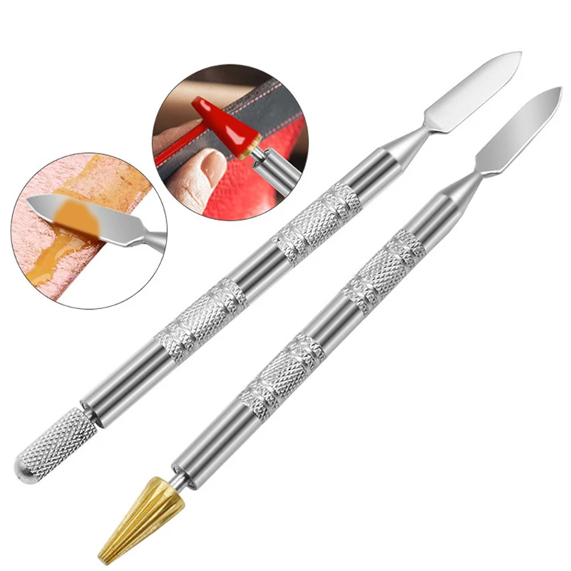 

1PC Brass Head Leather Dual Head Edge Oil Gluing Dye Pen Applicator Speedy Paint Roller Tool for Leather Craft Tools Double Side