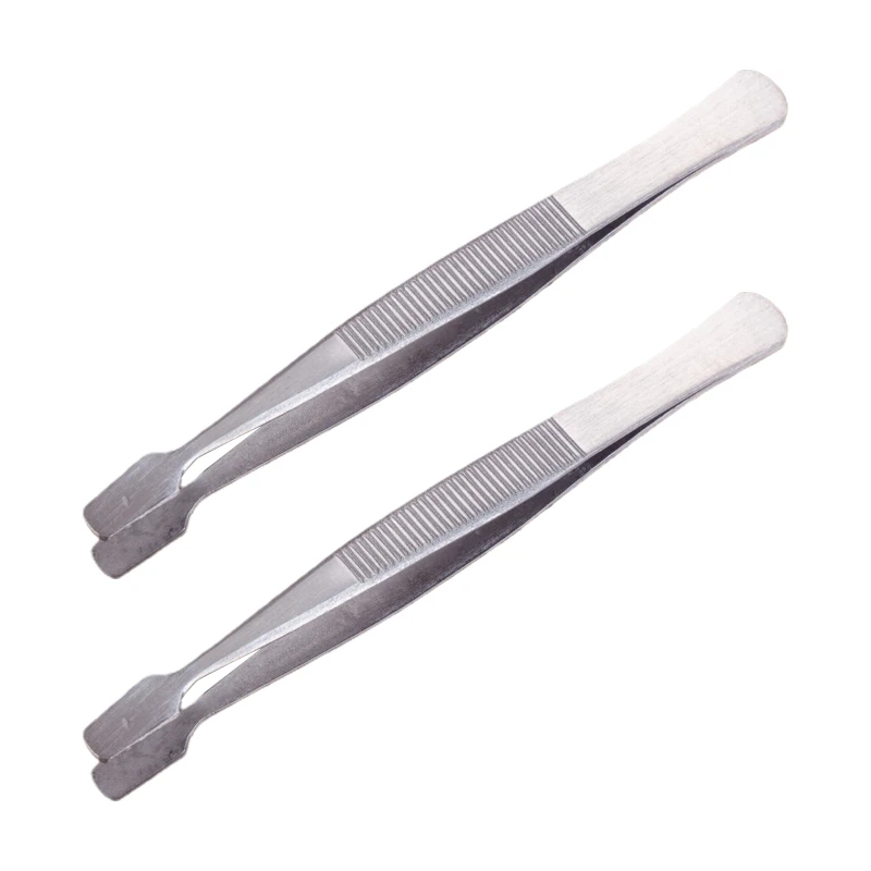 

Stainless Steel Stamp Tweezers Tongs Flat Wide Tip Precision Philately Tweezers