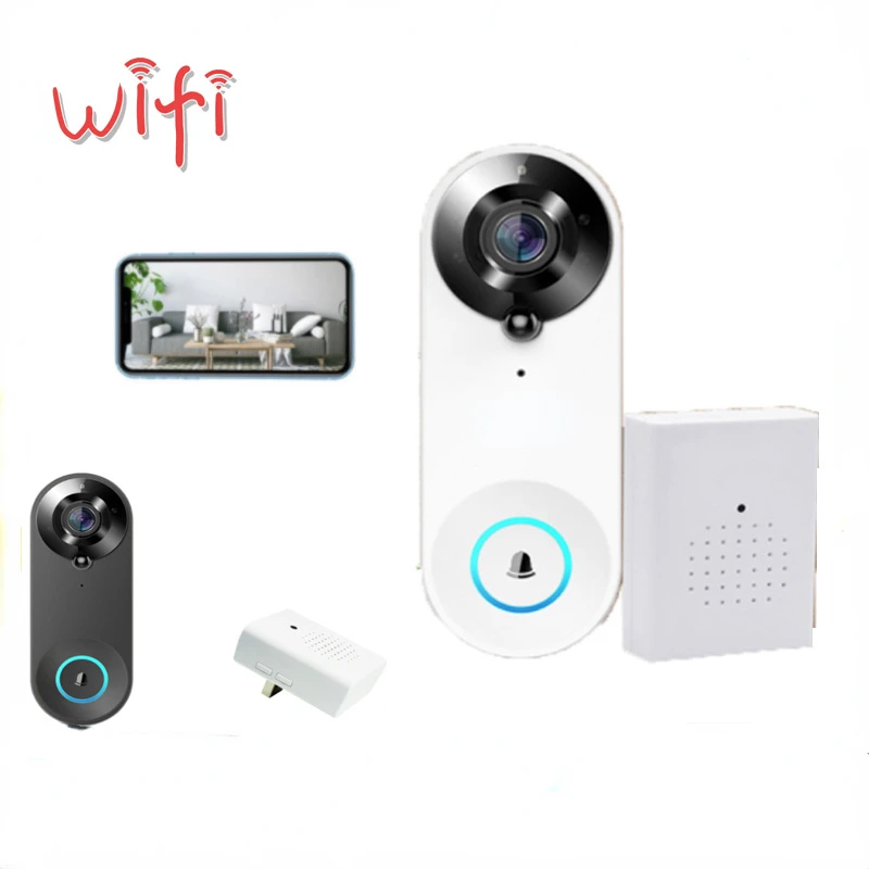 

1080P Wide-angle Video Doorbell Control Alarm Doorbell Low-power HD Inteligent Electronic Cat Eye Monitoring Home Security Alarm