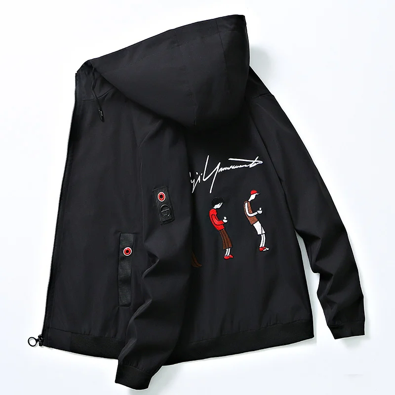 

Coat Men 2024 Spring Autumn Korean Fashion New 's Jacket Casual Handsome Embroidered Thin Coats Dropshipping Size 4XL