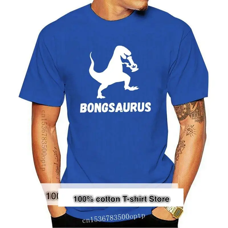 

Print Funny Bong Dinosaurus Trex Men's T Shirt 2020 Classic Casual Tee Shirt For Mens Short-Sleeve Streetwear Top Tee