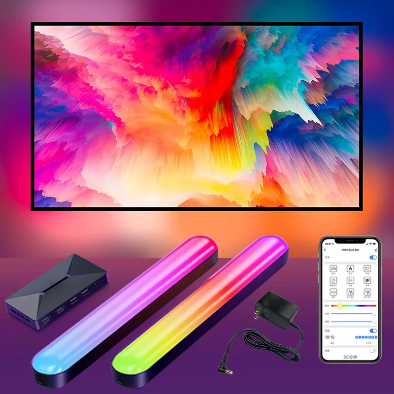 

Смарт-приложение Tuya с голосовым управлением, HD HDMI ТВ-экран, синхронизированная атмосфера, освещение для телевизора, цветная Коллекционная к...