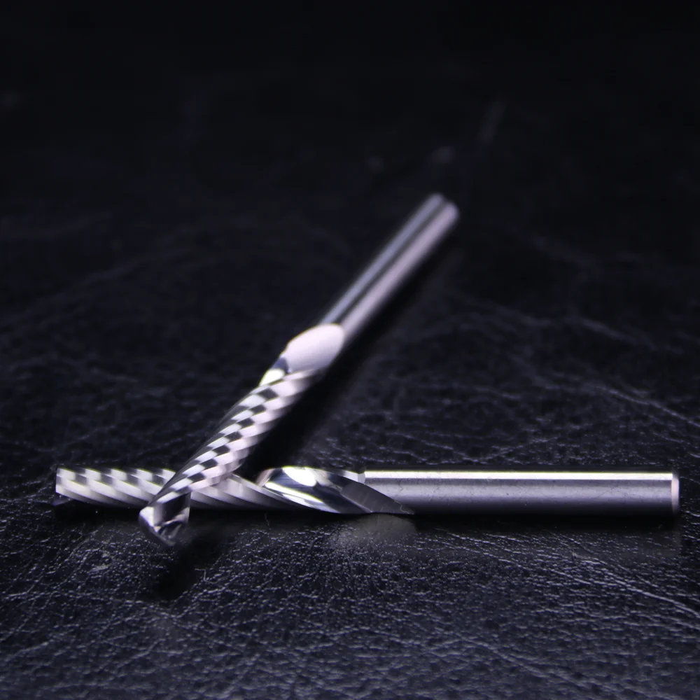 

10pcs full Carbide CNC engraving Router Bit Spiral endmill Single Flute Milling cutter for wood metal aluminum PVC Acrylic