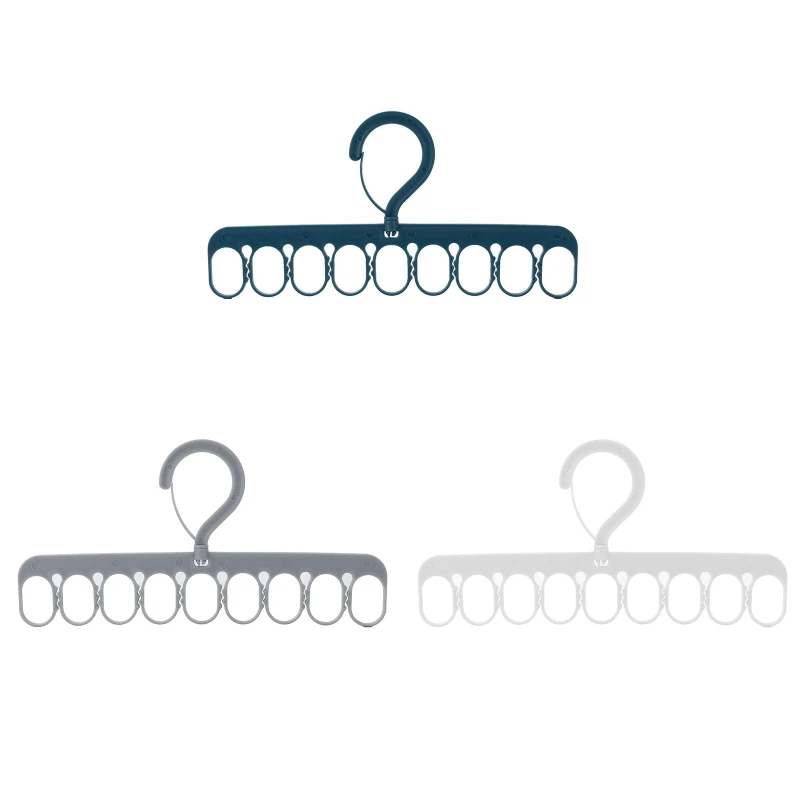 

Clothes Hanger 9 Rings 8 Clips Laundry Drying Rack Plastic Sock Hangers Windproof Clip and Drip Hanger for Underwear