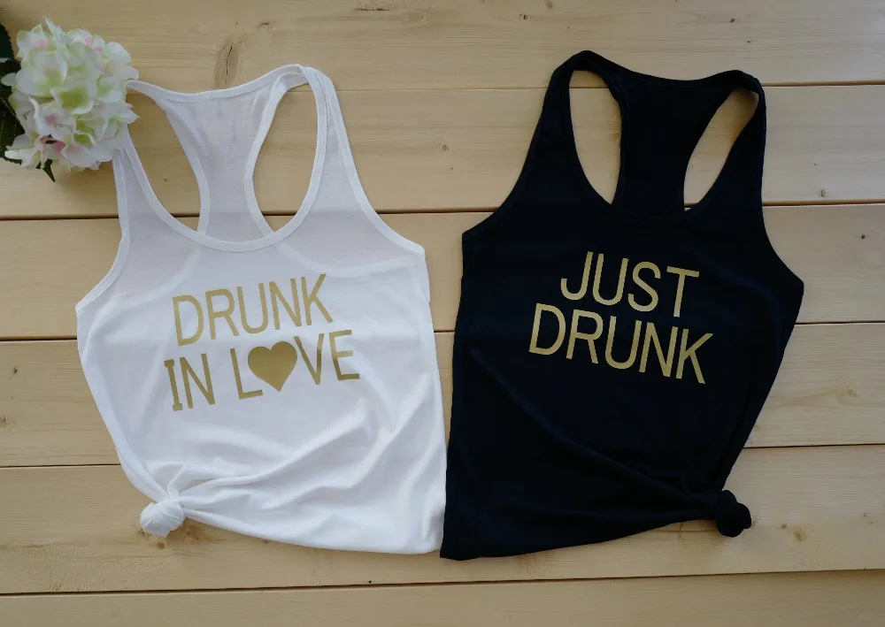 

Wedding Graphic Heart Vest Undershirt Singlet Sleeveless Garment Runk In Love Tank Tops Bride Party Clothes
