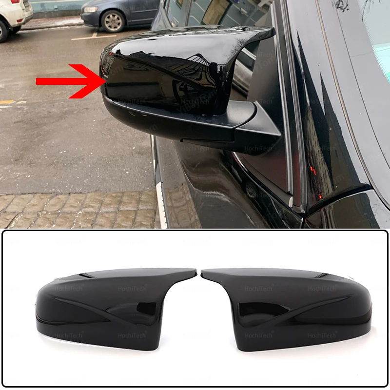 2pcs Side Wing Rearview modified car styling Bright black Carbon Fiber Pattern Mirror Cover caps For BMW X5 E70 X6 E71 2008-2013