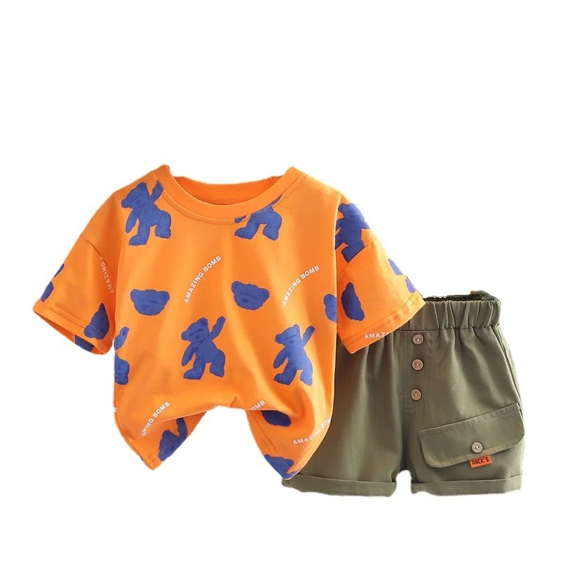 

New Summer Fashion Baby Clothes Suit Children Boys Girls Cartoon T-Shirt Shorts 2Pcs/Sets Toddler Casual Costume Kids Tracksuits