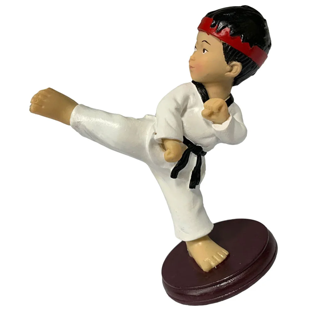 

Resin Boy Adornment Ornament Boy Adorn Taekwondo Boy Ornament Cake Ornament