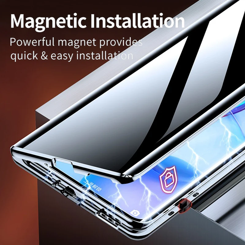 360 Full Protection Revent The Peep CaseFor Huawei Nova 9 P30 P40 Pro Mate 30 40 Magnetic Adsorption Glass Honor 50 70 80 Cover