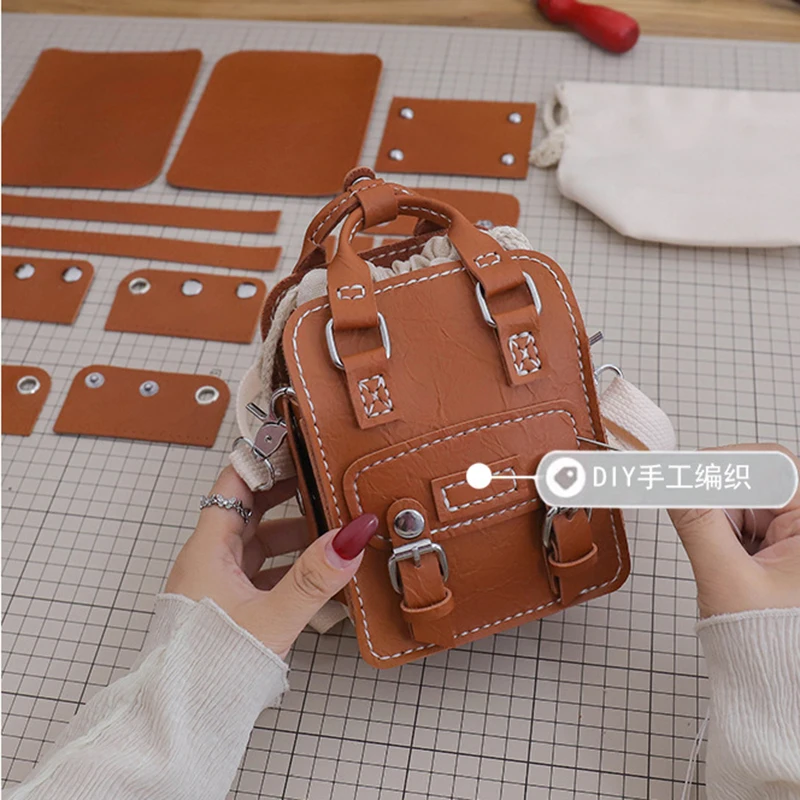1 комплект кожаной сумки через плечо ручной работы DIY из кожаного ремесленного