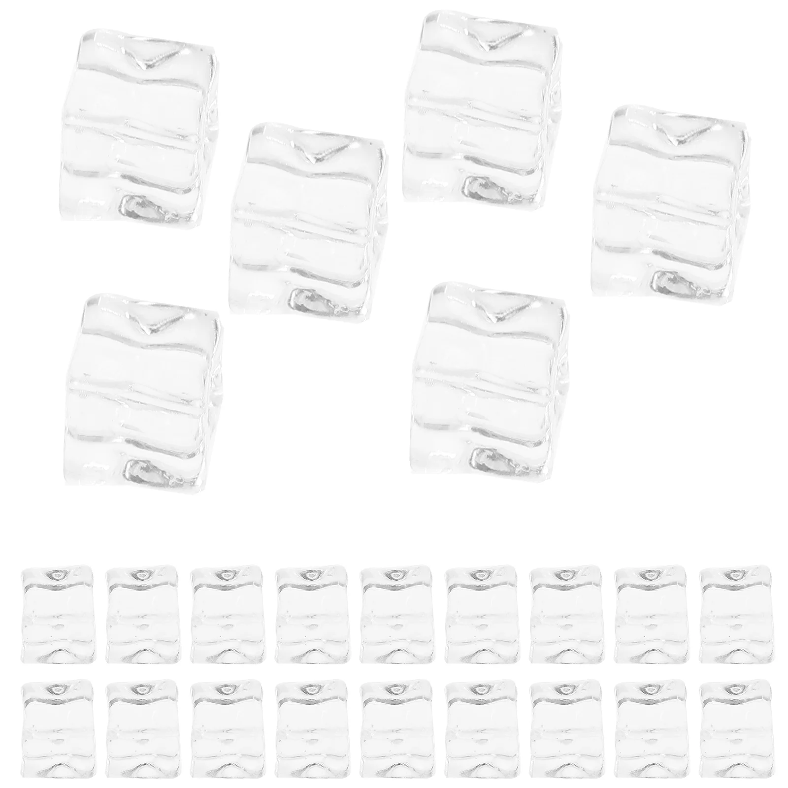 50 шт. прозрачные пластиковые гранулы для льда искусственные кубики многоразовые