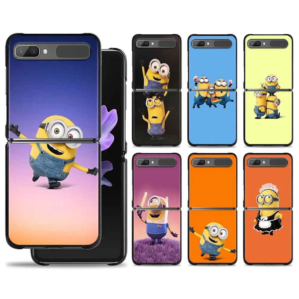 

Cartoon Happy Smile Minions Phone Case For Samsung Galaxy Z Flip Z Flip3 5G Z Flip4 Hard PC Matte Shell
