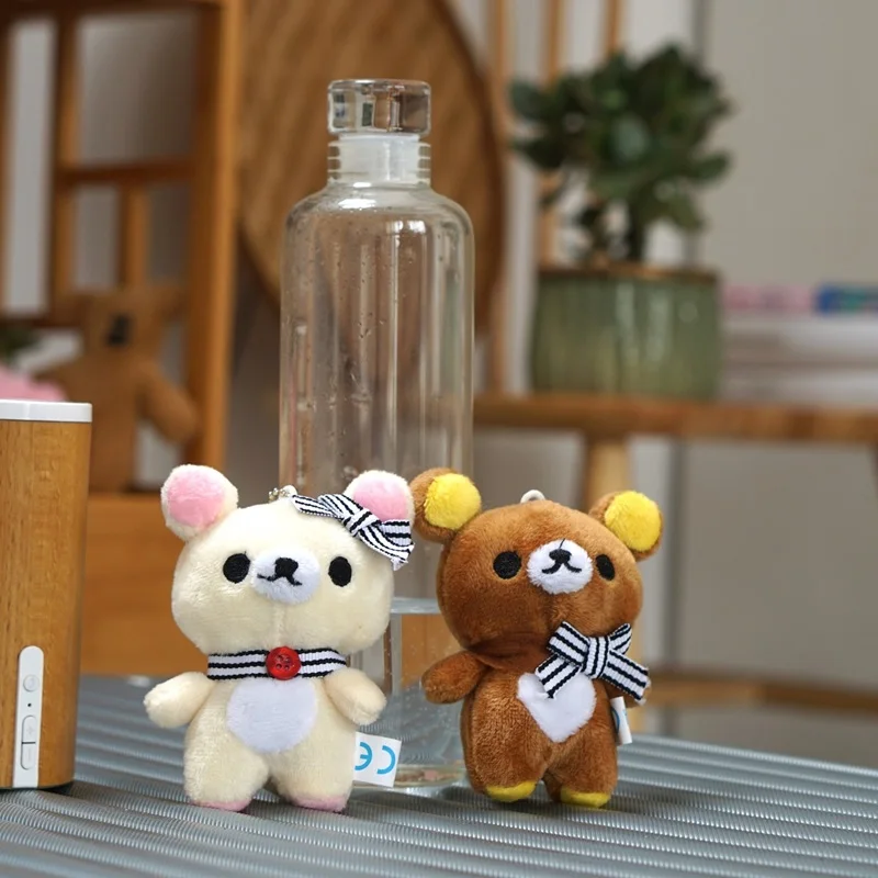 Фото Kawaii Rilakkuma аниме мультфильм плюшевые игрушки брелок аксессуары мягкий рюкзак кулон для девочек и мальчиков детские подарки на день рождения №3