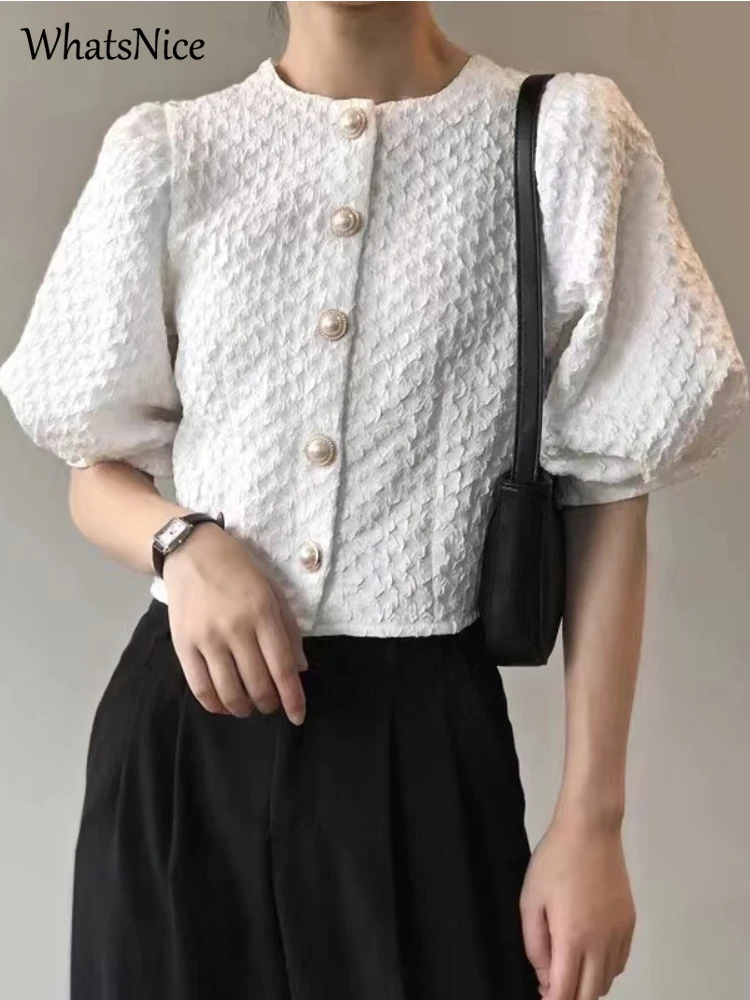 New Korean Fashion Women Shirts Blouse Girls Female OL Womens Tops Casual Office Ladies Chiffon Button Up Shirt Cheap Wholesale