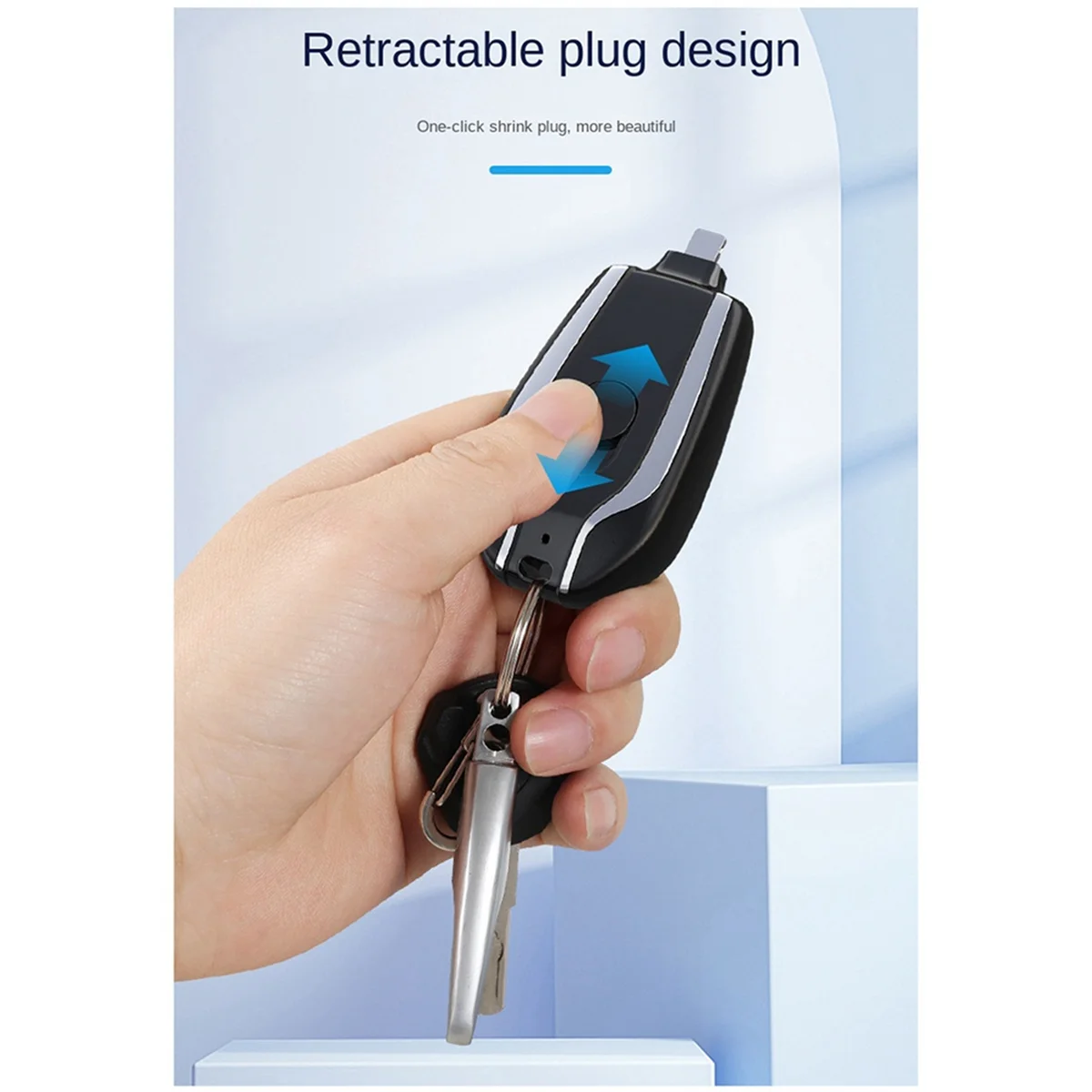 Портативный мини-брелок Power Bank 1200 мАч запасной внешний аккумулятор для