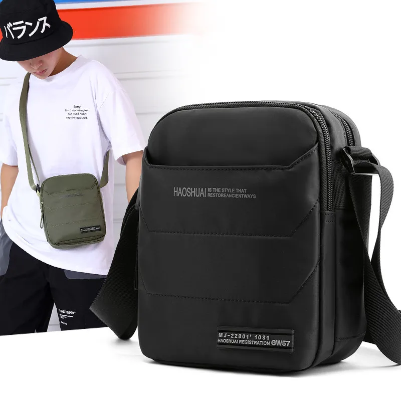 

Повседневная нейлоновая качественная сумка для мужчин, маленький мессенджер на плечо с несколькими карманами и клапаном, модный высокий слинг через плечо портфель