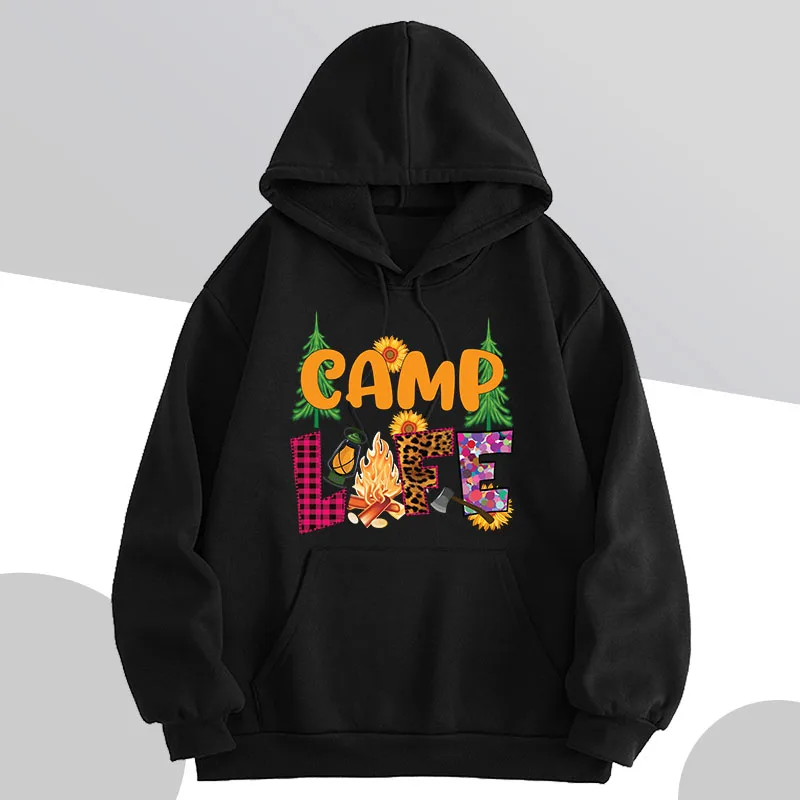 

Autumn/Winter2023 New Fashion Long Sleeve Printed Hoodies Front Pocket Inside Fleece Pullover Sweater Sweatshirts Hip Hop Unisex