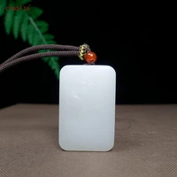 cynsfja new real rare certified hetian mutton fat white nephrite lucky amulet jade pendant hand carved high quality elegant gift