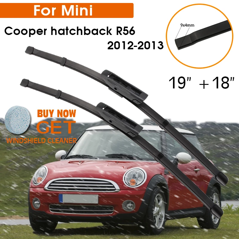 

Автомобильные стеклоочистители для Mini cooper хэтчбек R56 2012-2013 лобовое стекло резиновая силиконовая заправка стеклоочиститель 19 "+ 18" LHD RHD аксес...