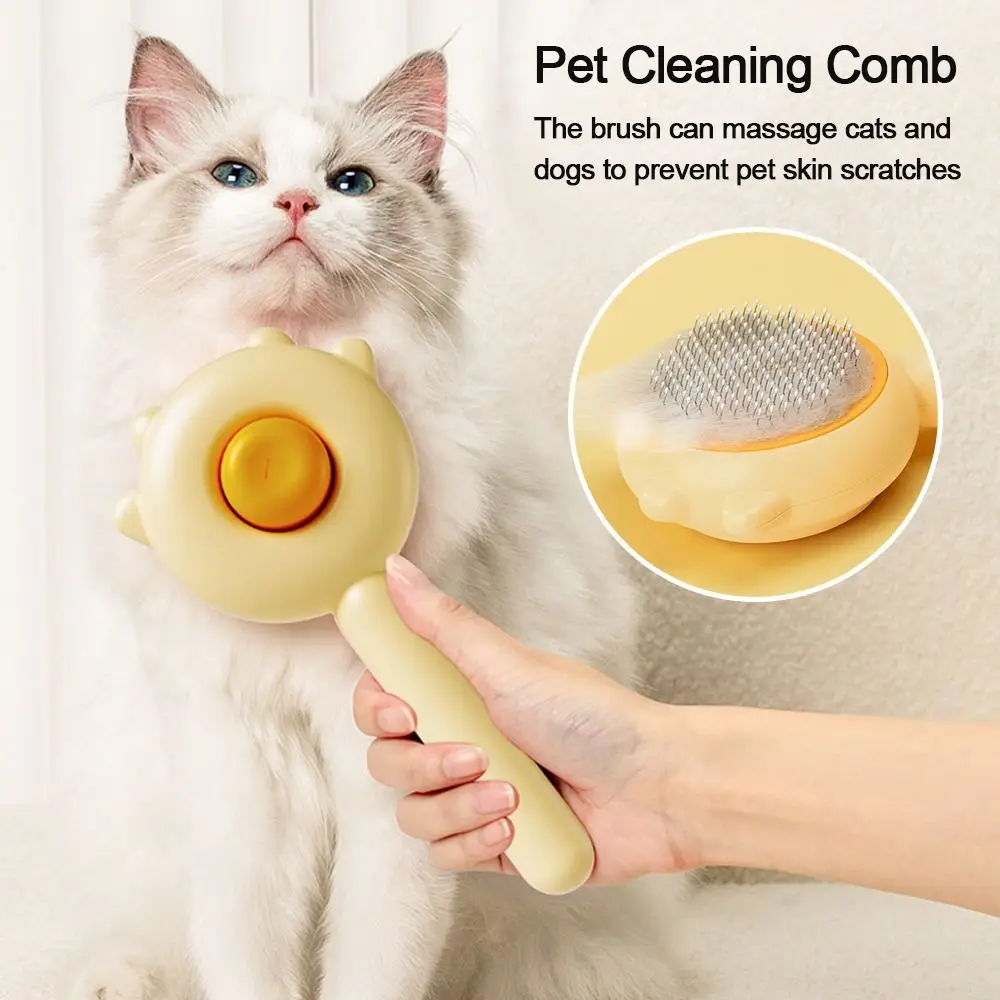 

Расческа для домашних животных, самоочищающаяся щетка для груминга кошек, слайкера, Специальная игла, удаление шерсти, расческа для вычесыв...