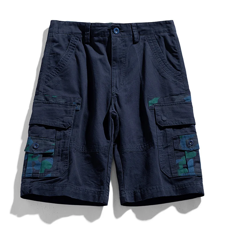 

Summer Men's Washed Work Shorts Multi-pocket Europe And The United States Foreign Trade Casual Straight Sports Five-point Pants