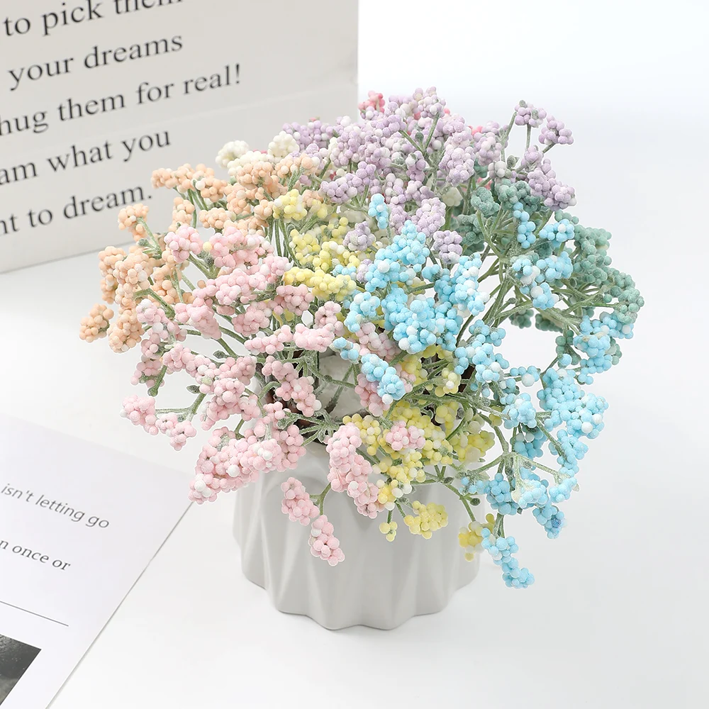 

6Pcs Mini Artificial Flowers Bouquet Gypsophila Stamen Handmade DIY Floral Bouquets Arrangement For Wedding Home Decorations