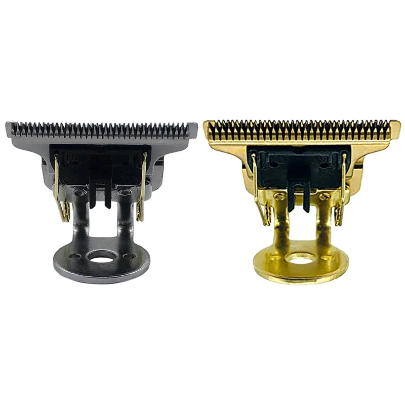 

2X T-Shaped Hair Clipper Blade With Stand T9 Blade Trimmer Replacement Head Replacement Clipper Head Silver & Gold