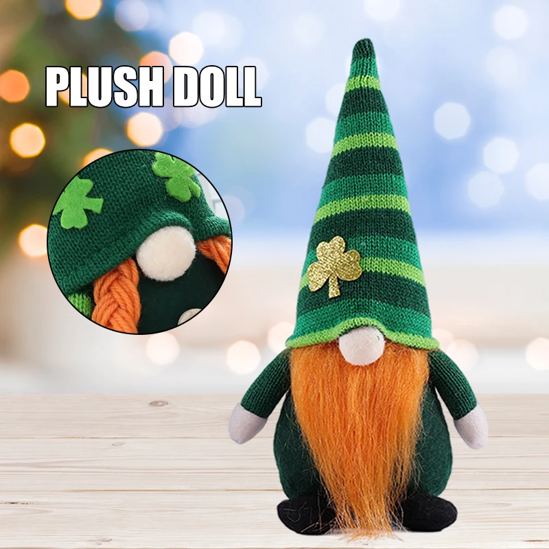 

Irish Festival Faceless Gnome Doll Super Cute Soft Plush Toy Creative Desktop Ornament for Home Living Room Bedroom Figurines