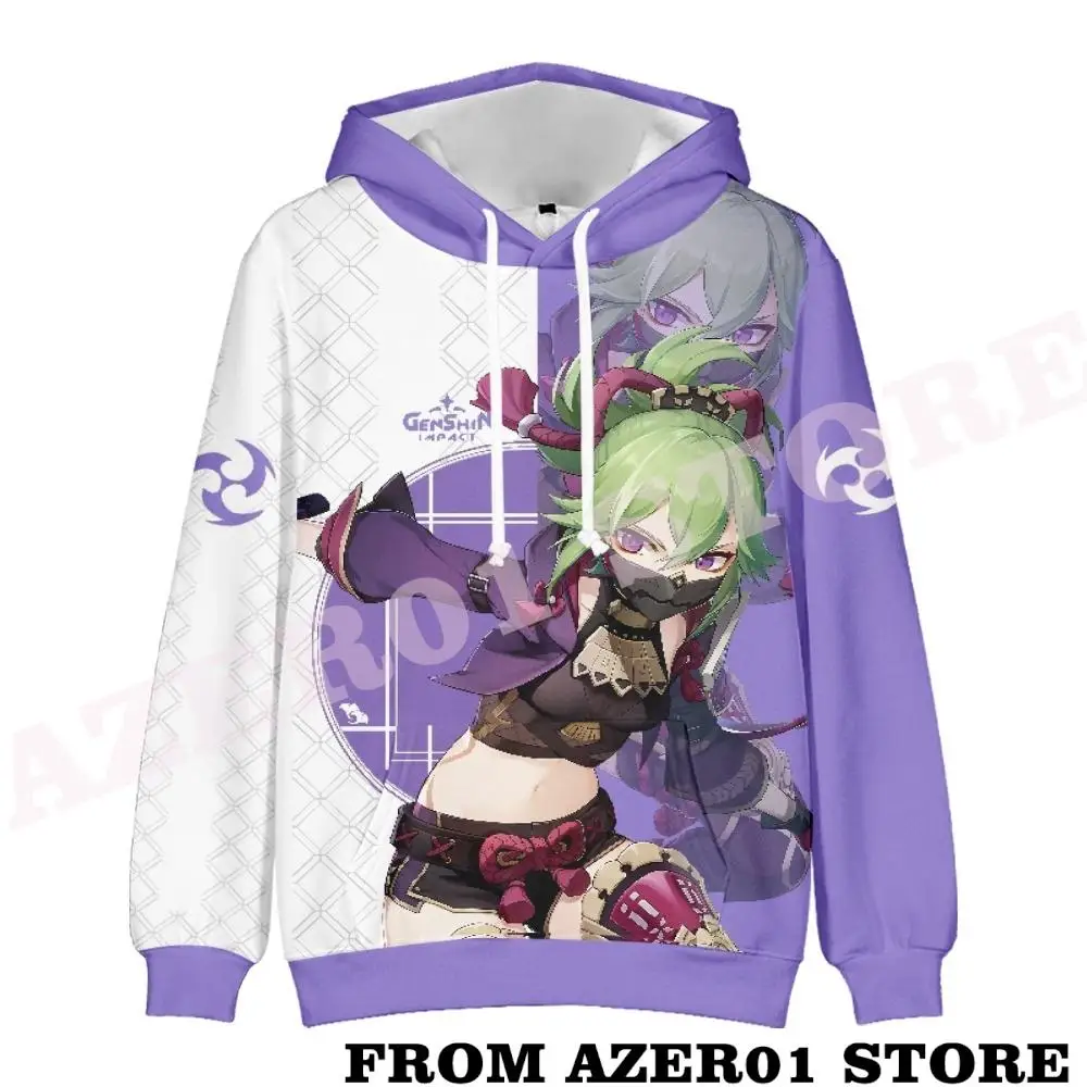 

Genshin Impact Kuki Shinobu Merch Hoodies Fashion Winer Suit Sportswear Hooded Kawaii Women/Men Hooded Cosplay Sweatshirt