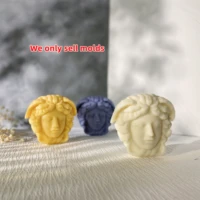 human face snake hair medusa candle silicone mold statue art crafts scented candle making supplies crystal glue ornament mould