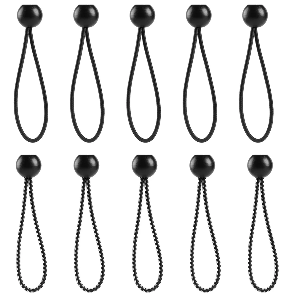 

10 Pcs Outdoor Teepee Tension Belt Cargo Black Tie Elastic Rope Black Bungee Cords Bungee Toggle Heavy Elastic Cord Straps