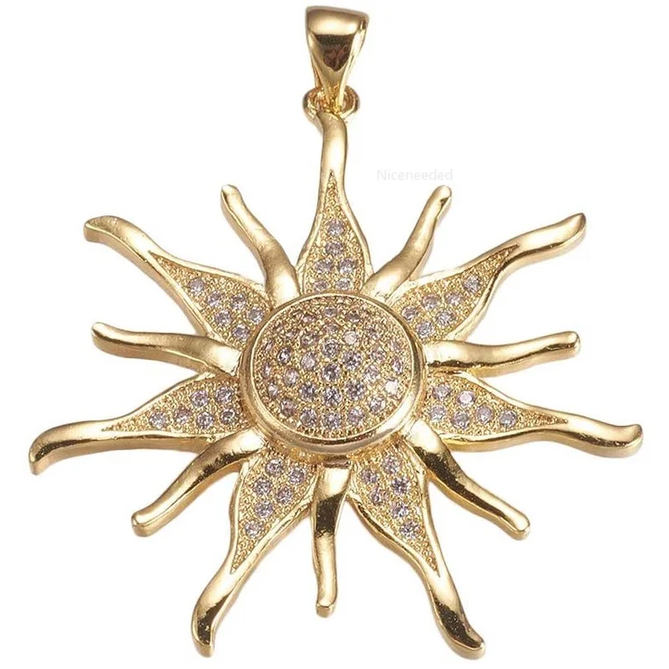 

5 шт латунные кулоны с микрозакрепкой ia Sun Golden для изготовления ювелирных изделий, отверстие 3,5X4 мм