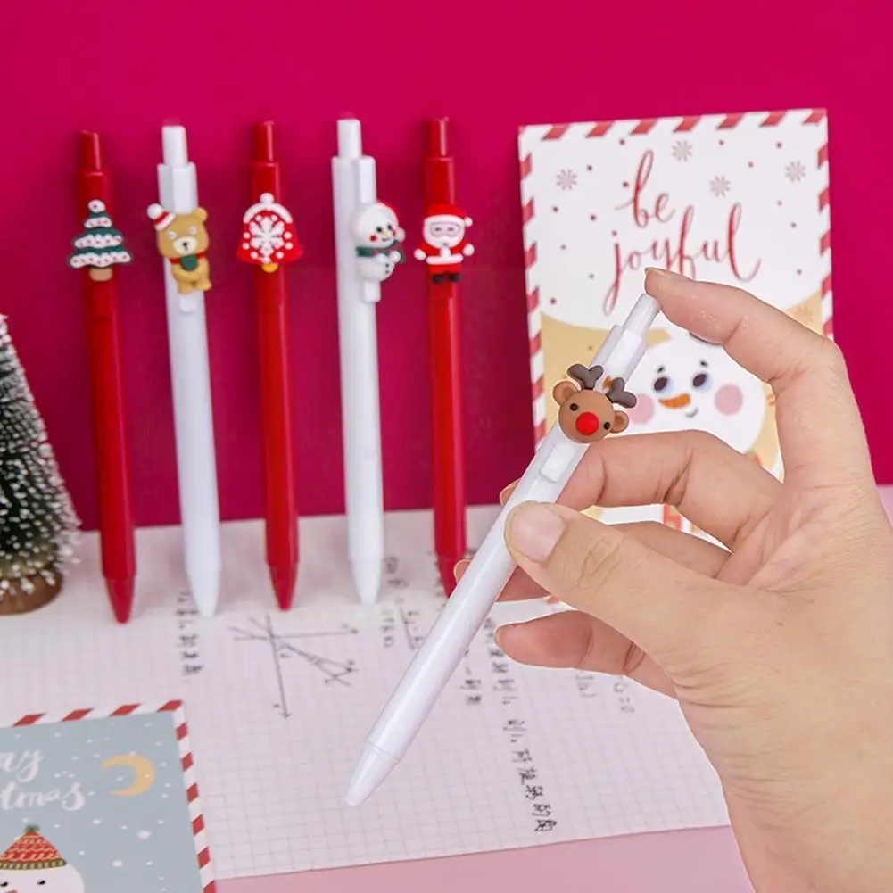 

Single Random Color Cartoon Student Press Pen Gift Exam Pen Christmas Student W3r7