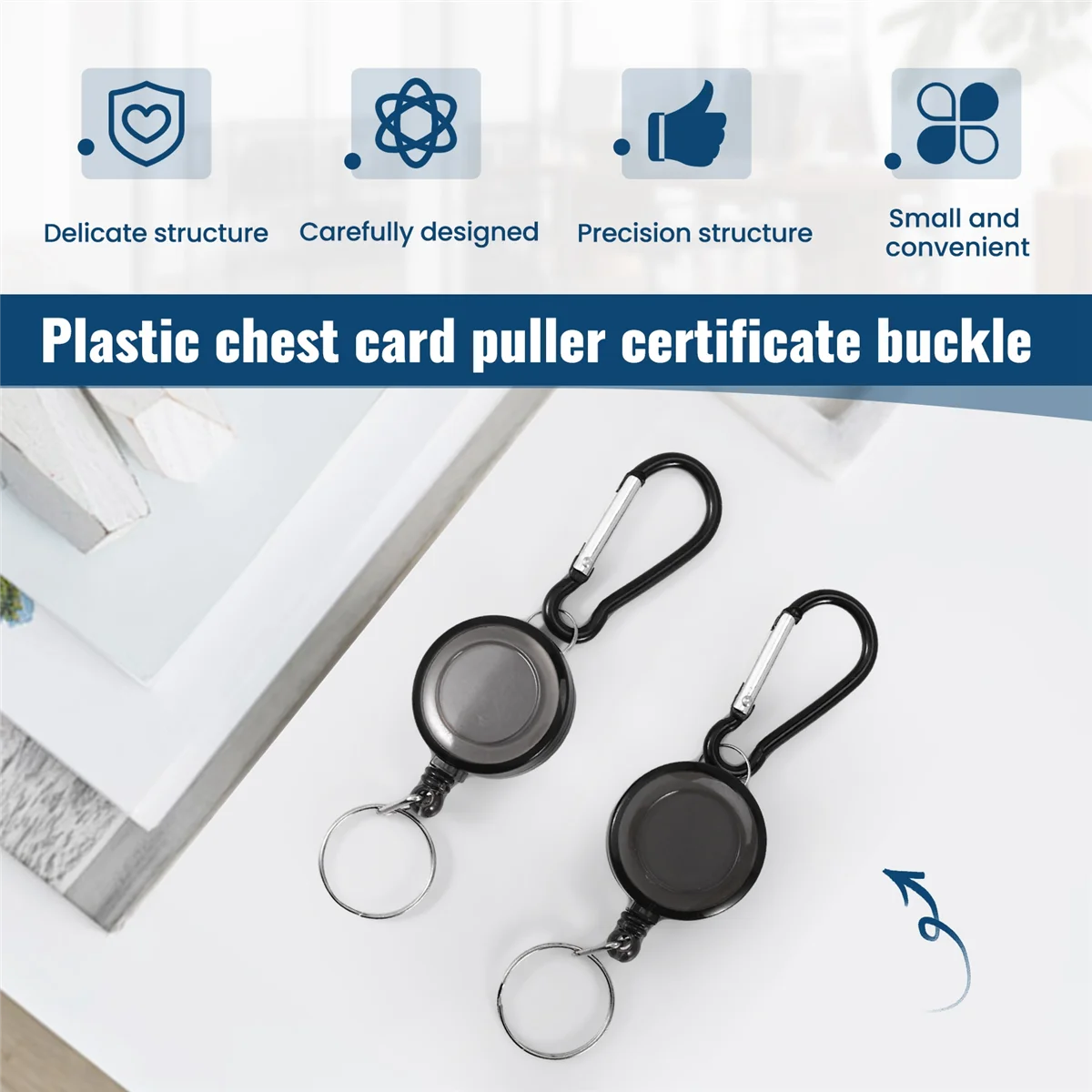 2 шт. БЕЙДЖНАЯ КАТУШКА - ВЫСТРОЙМНЫЙ РЕЦЕЛЬ YOYO SKI PASS ДЕРЖАТЕЛЬ ID CARD КЛЮЧ Цвет: