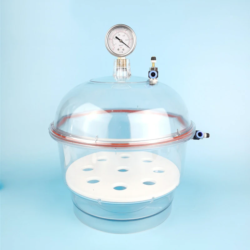 

Laboratory Plastic Vacuum Dryer 150/250mm Dual Valve with Pressure Gauge Polycarbonate