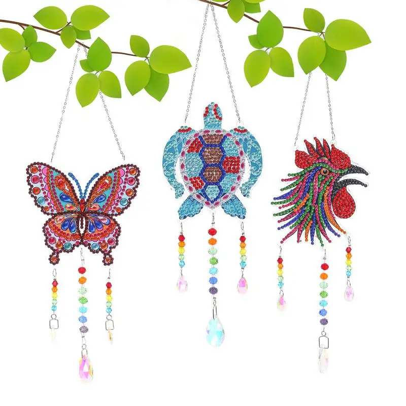 

Wind Chime Butterfly Rooster Turtle Shape Crystal Window Garden Decor Diy Kits For Beginners Adult Kids Butterfly Rooster