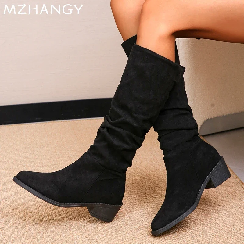 Женские замшевые высокие сапоги с леопардовым принтом женские туфли до колена на