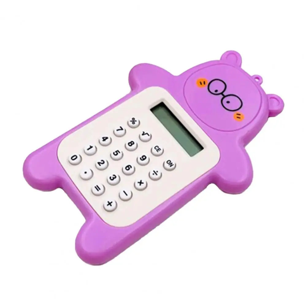 

Electronic Calculator Adorable Bear Shape Plastic Lively Face Calculator with Hanging Hole Office Supplies